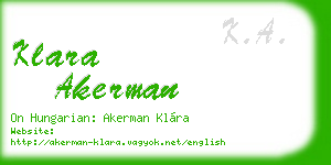 klara akerman business card